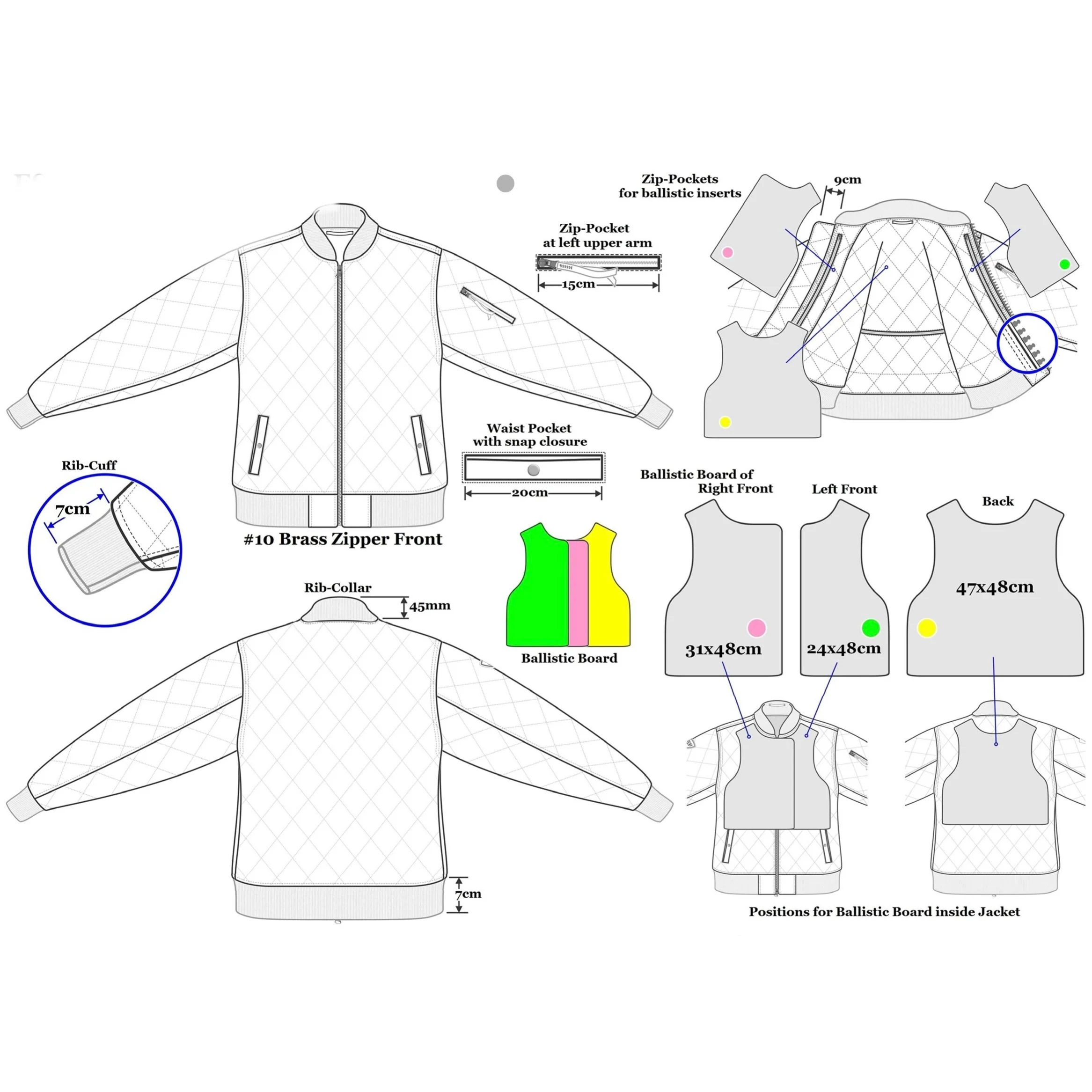 CEST Armor Basic Bomber Jacket Stichschutz Schnittschutz Bissschutz Schusshemmend - Image 3